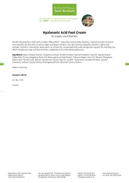 Hyaluronic Acid Foot Cream 100 ml